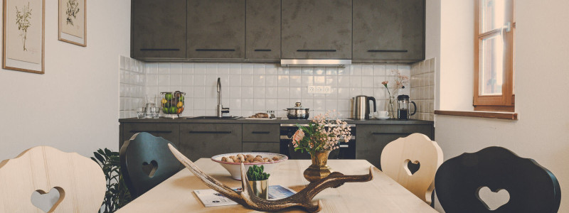 lederer hof tegernsee boutique apartments urlaub am wasser in den bergen mit kindern mit hund regionales fruehstueck kurze transportwege lokale lieferanten second hand moebel holzmoebel kueche