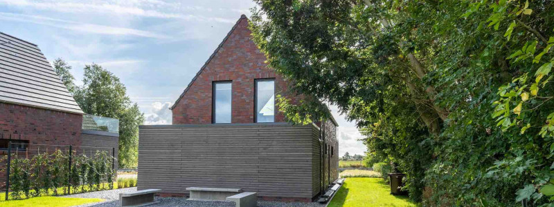 harlepadd ferienhaus neufunnixsiel nordsee ansicht von hinten