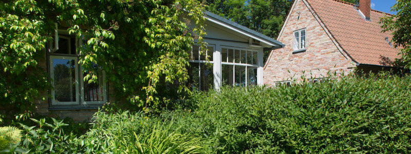 rügen natur urlaub in deutschland am meer am wasser an der ostsee mit familie mit kindern ökologische und natürliche bauweise nachhaltige unterkunft ferienhaus ferienwohnung boddenlandschaft neuendorfer wiek naturschutzgebiet garten verglaste veranda
